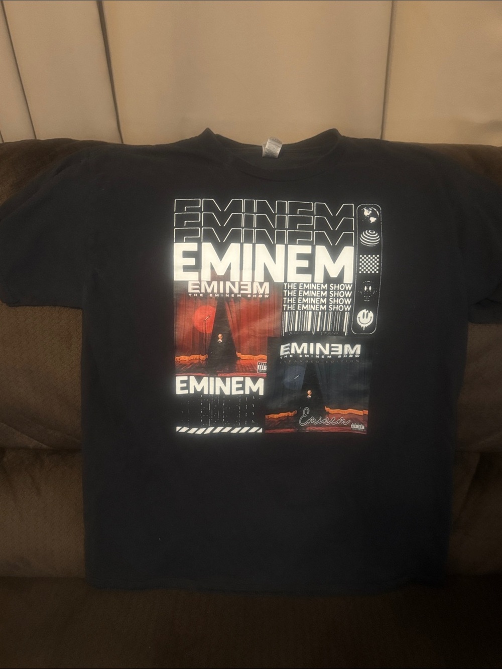 Black Eminem Graphic Short Sleeve Tee